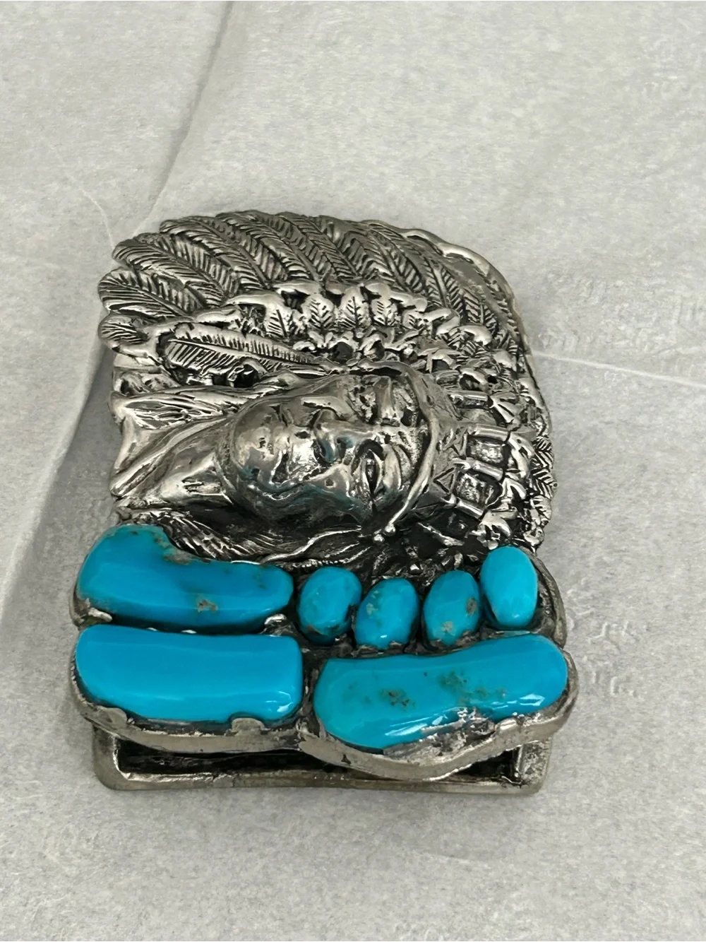 Vintage Turquoise embellished belt buckle Stunning